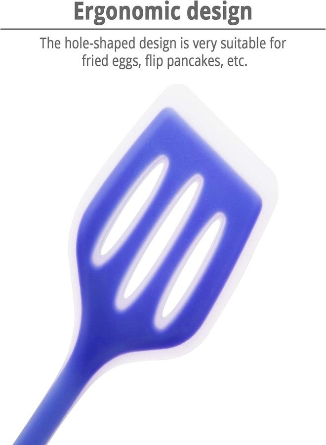 Ramkuwar Non-Stick Silicone Spatula Turner Slotted Fish Turner for Cooking Eggs, Pancakes, Omelets Shovel (Purple, 1 Piece) - Image 4